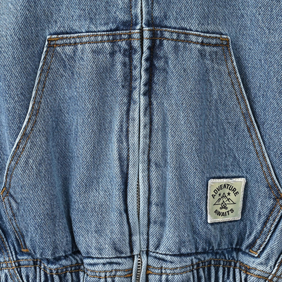 Boys Denim rigid Jacket ADVENTURE AWAITS-Mid Blue