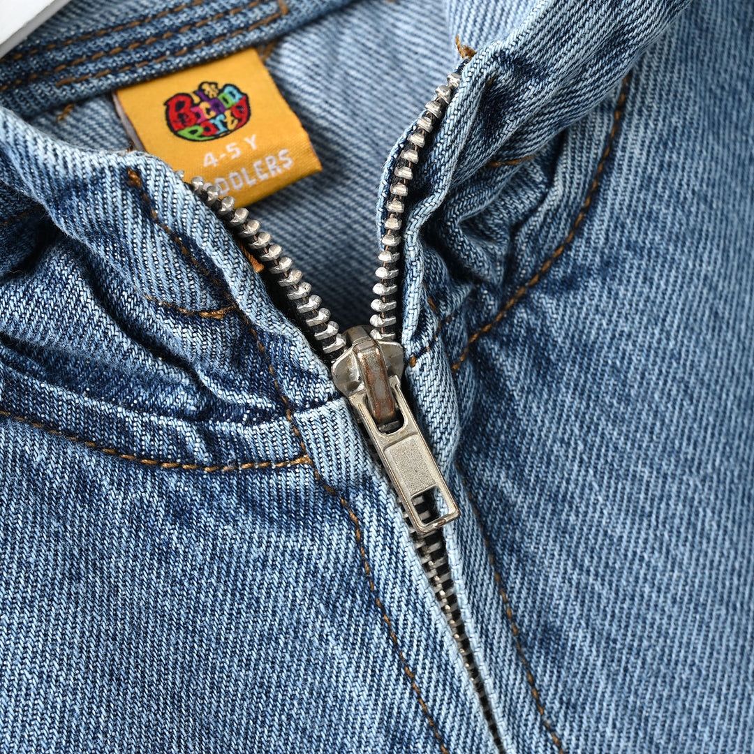 Boys Denim rigid Jacket ADVENTURE AWAITS-Mid Blue