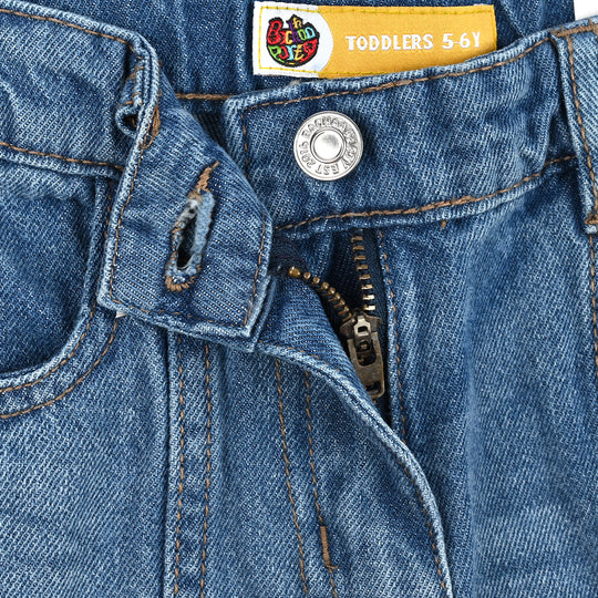 Girls Denim Rigid Pant Cargo 2 - Mid Blue