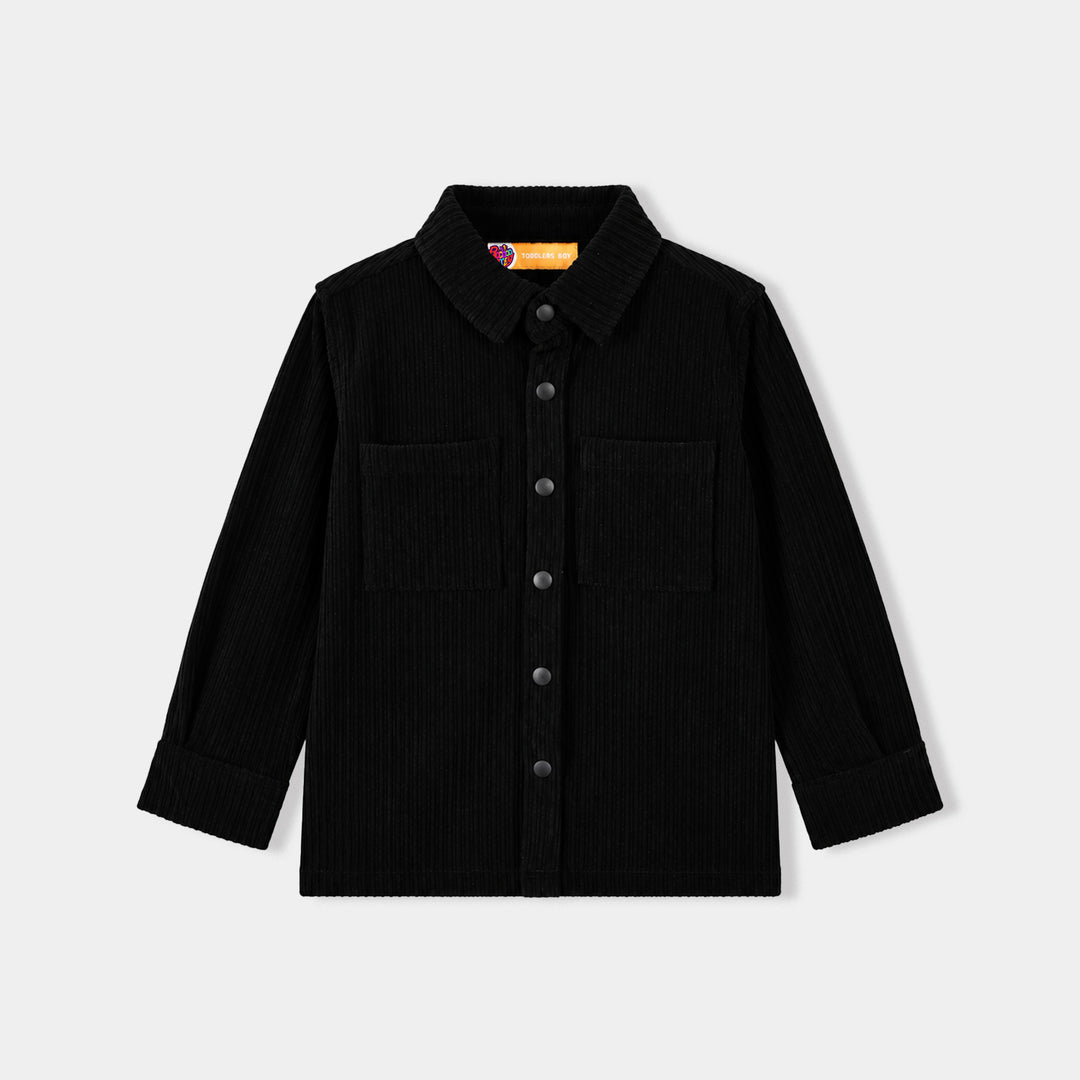Boys Corduroy Woven Suit-Black