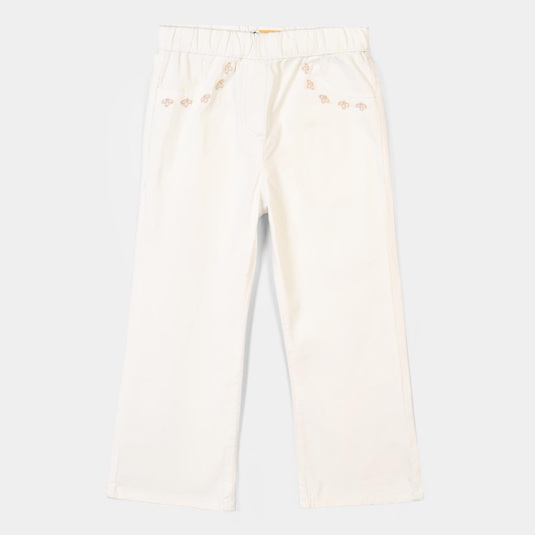 Girls Denim Stretch Jegging Patels-White