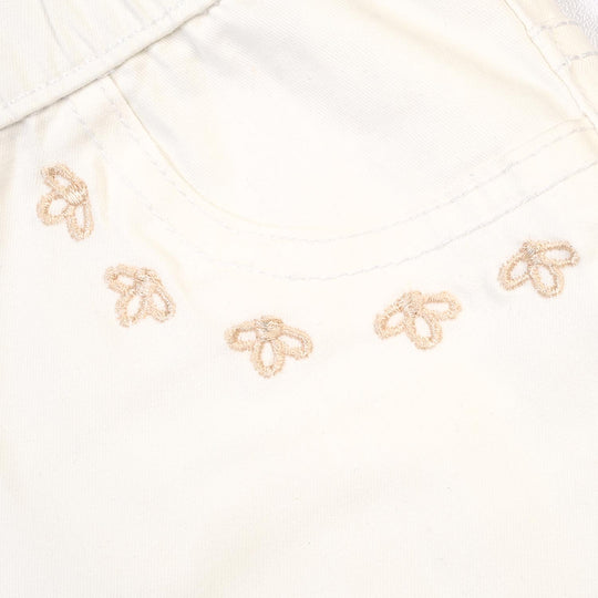 Girls Denim Stretch Jegging Patels-White