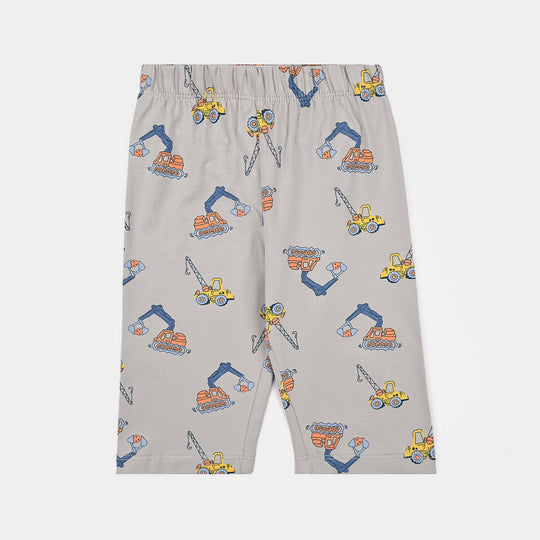Infant Boys Poly Cotton Jersey Night Suit Machine - Grey