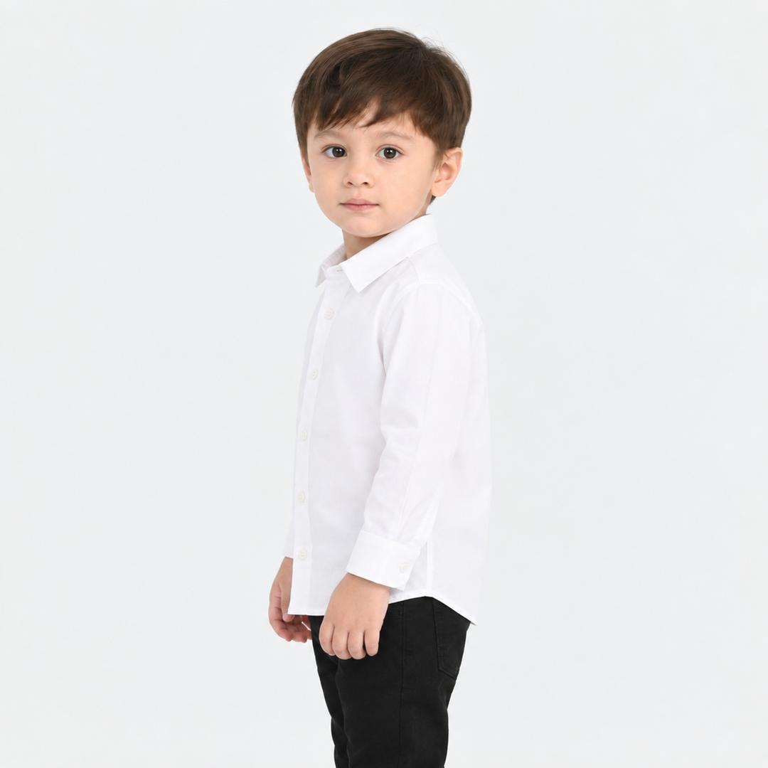 Infant Boys Cotton Poplin Formal Shirt (White)