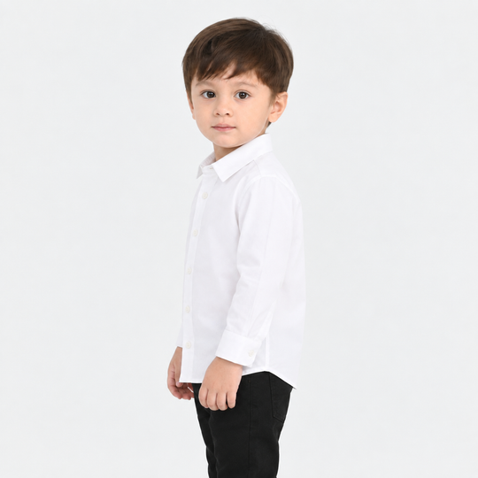 Infant Boys Cotton Poplin Formal Shirt (White)