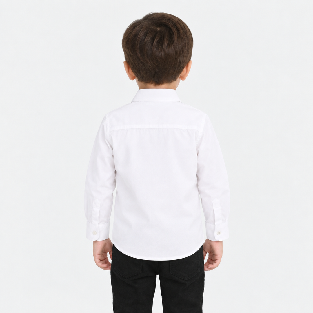 Infant Boys Cotton Poplin Formal Shirt (White)