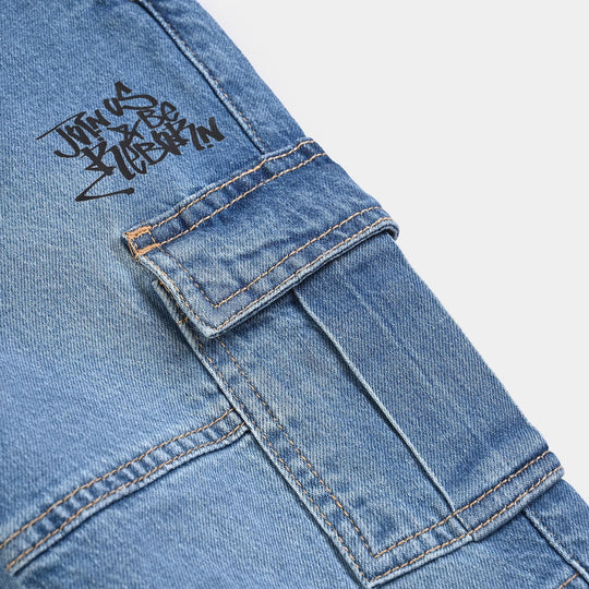 Boys Denim Stretch Pant Join Us-Mid Blue