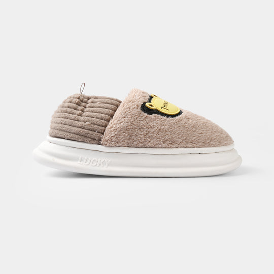 Boys Furr Slipper-BROWN