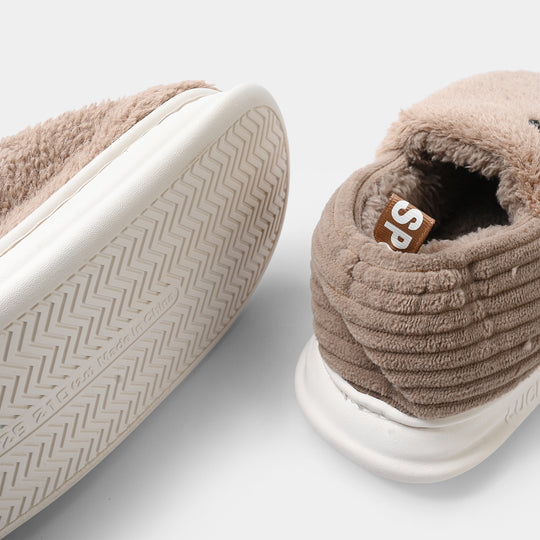 Boys Furr Slipper-BROWN