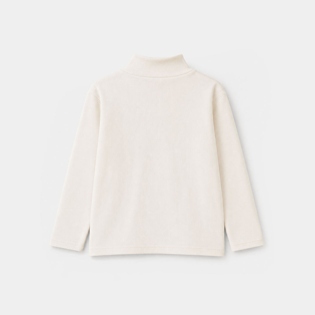 Infant Boys 2x1 Rib Turtle Neck Off White