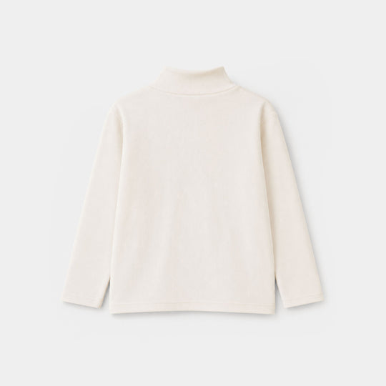 Infant Boys 2x1 Rib Turtle Neck Off White