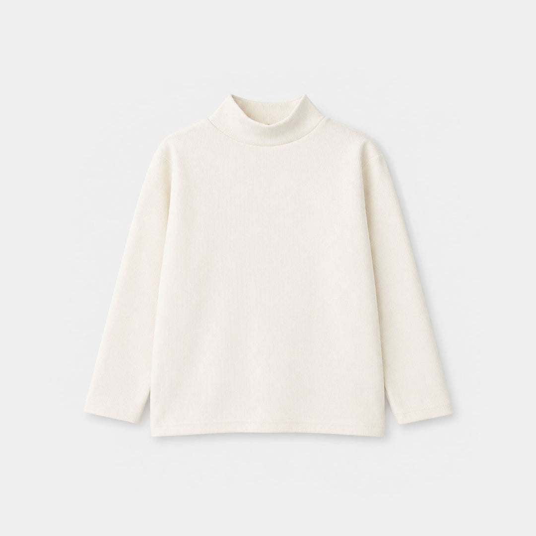 Infant Boys 2x1 Rib Turtle Neck Off White
