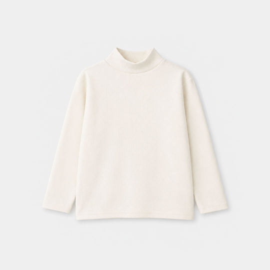 Infant Boys 2x1 Rib Turtle Neck Off White