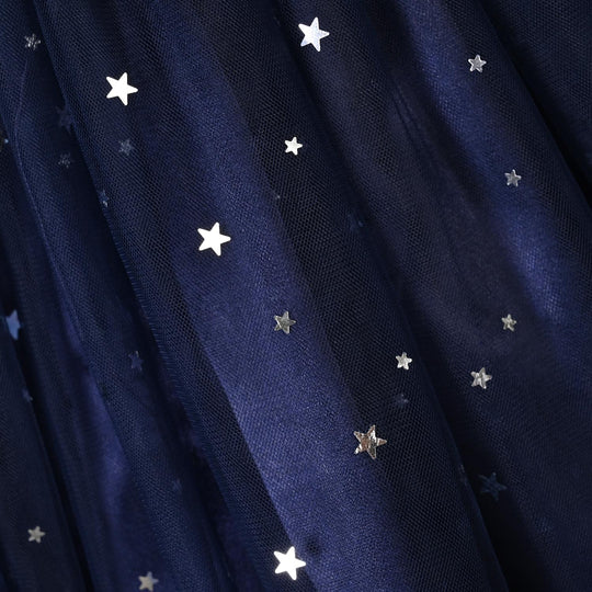 Girls Velvet Fancy Frock-Decent-NAVY