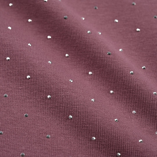 Girls Lycra Jersey T-Shirt F/S Silver Studs-Purple
