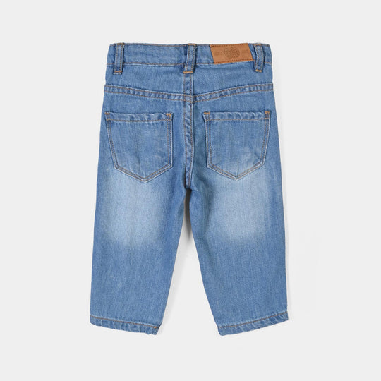 Infant Girls Denim rigid Pant Heart Line-Mid Blue