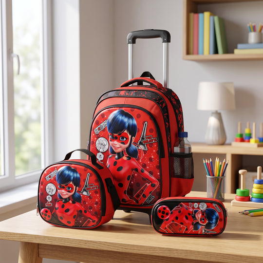 16" 3D Embossed Trolley Bag Set for Kids | Grade 1-4