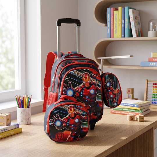 16" 3D Embossed Trolley Bag Set for Kids | Grade 1-4