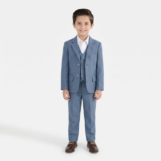 Boys Cotton, Polyester Coat Pant-Blue