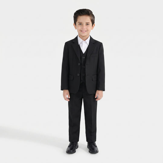 Boys Cotton, Polyester Coat Pant-BLACK