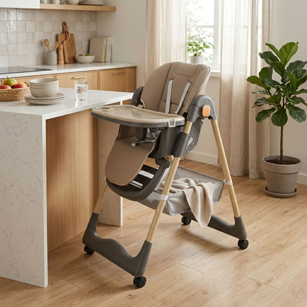 Multifunctional Baby High Chair with Wheels