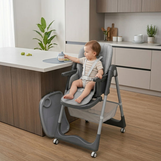 Multifunctional Baby High Chair with Wheels HC-330 Grey