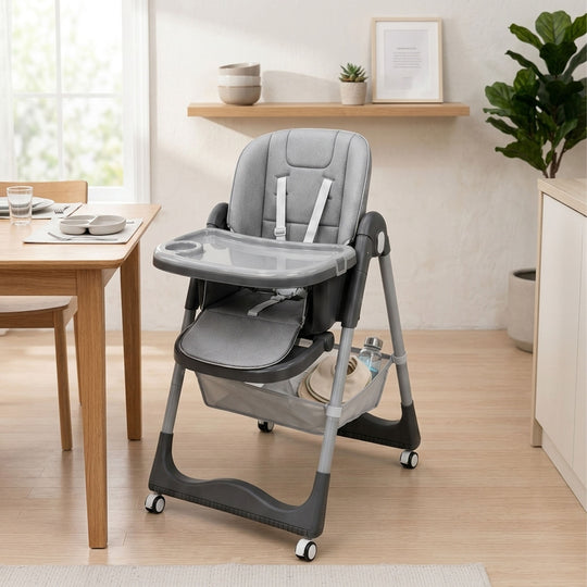 Multifunctional Baby High Chair with Wheels HC-330 Grey