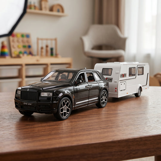 Die-Cast SUV with Travel Camper Trailer Set
