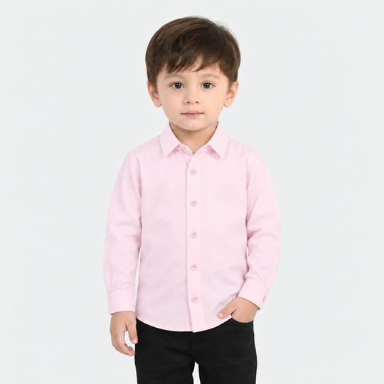 Infant Boys Cotton Poplin Formal Shirt (Pink)