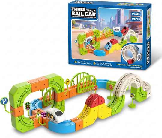 Rail Car Anti-Gravity Flexible Track Playset | 145PCs