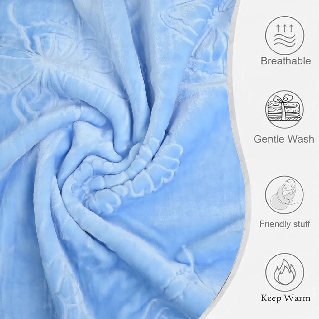 Butterfly & Flower Baby Blanket | 100x130