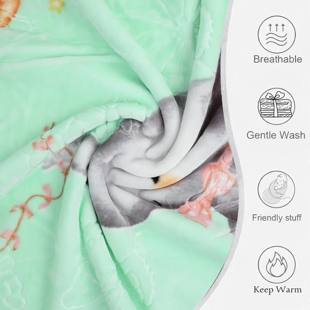 Elephant Aqua Green Baby Blanket | 100x130
