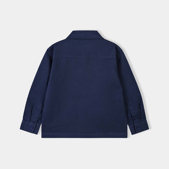 Boys Cotton Twill Shirt (Insignia)-BLUE