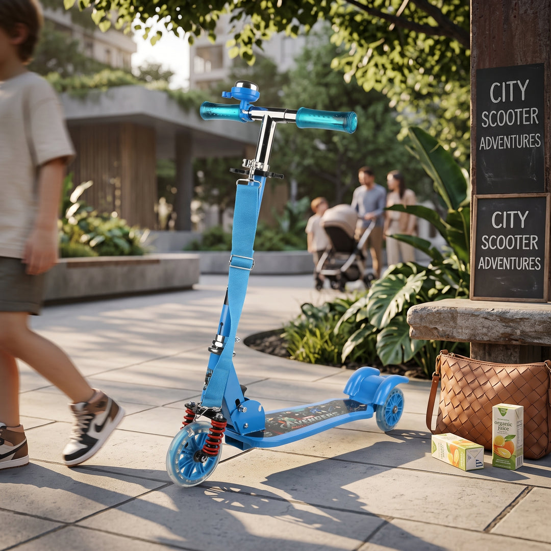 Kids 3-Wheel Folding Kick Scooter with Bell