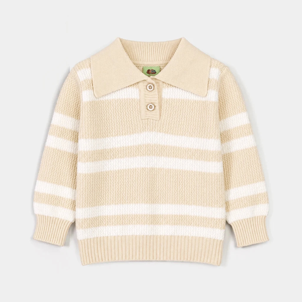 Infant Boys Acrylic Co-ord Set-Classy-Cream