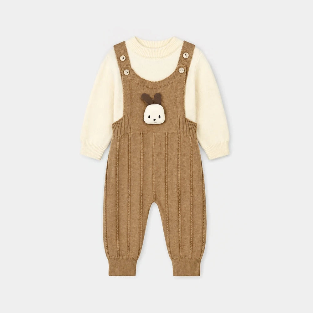 Infant Boys Acrylic Co-ord Set-Little Bunny-Brown