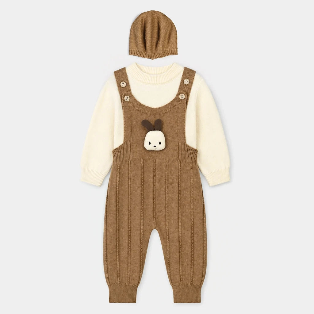 Infant Boys Acrylic Co-ord Set-Little Bunny-Brown