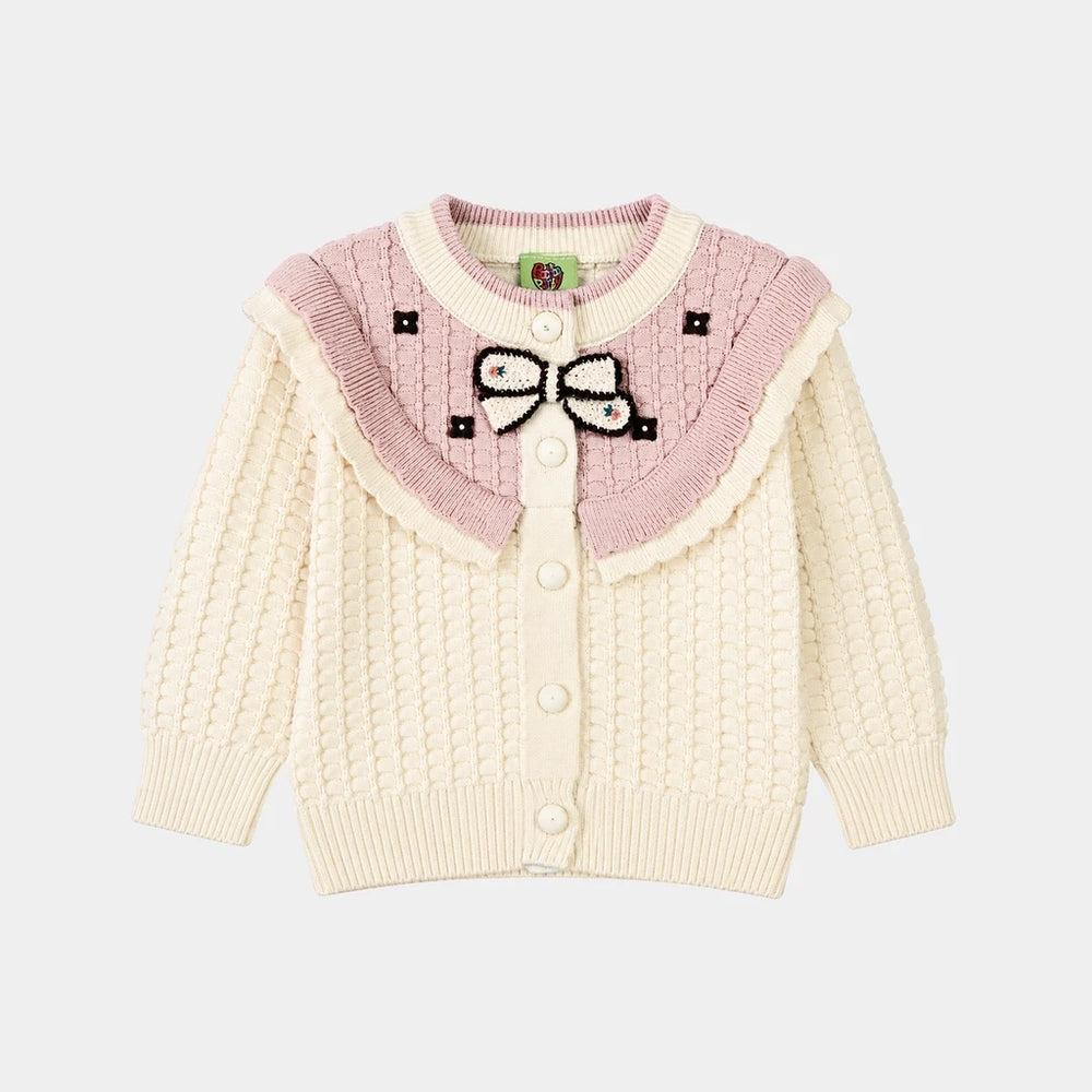 Infant Girls Acrylic Co-ord Set-Box Cabling-Lt.Pink