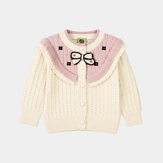 Infant Girls Acrylic Co-ord Set-Box Cabling-Lt.Pink