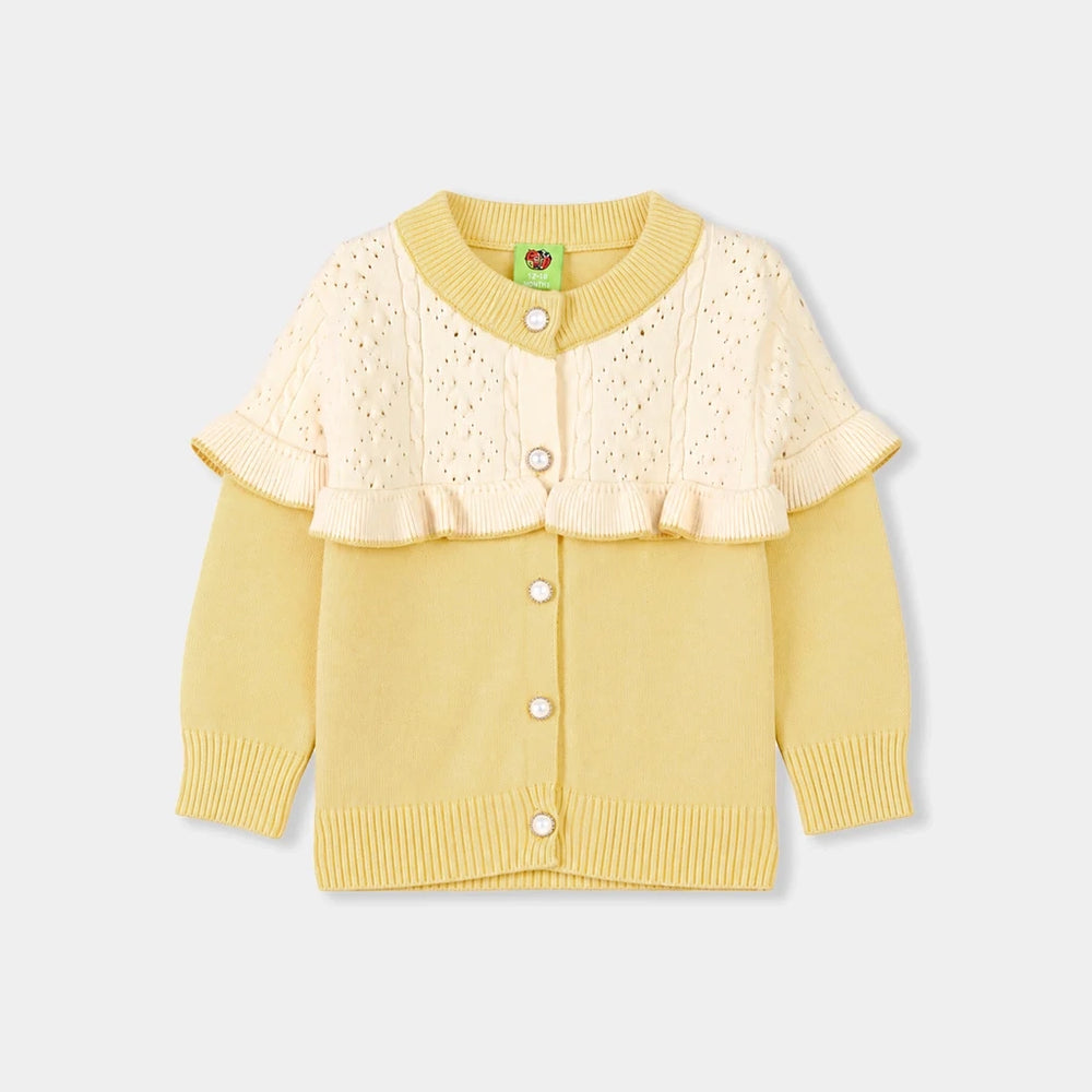 Infant Girls Acrylic Co-ord Set-Daisy-Yellow