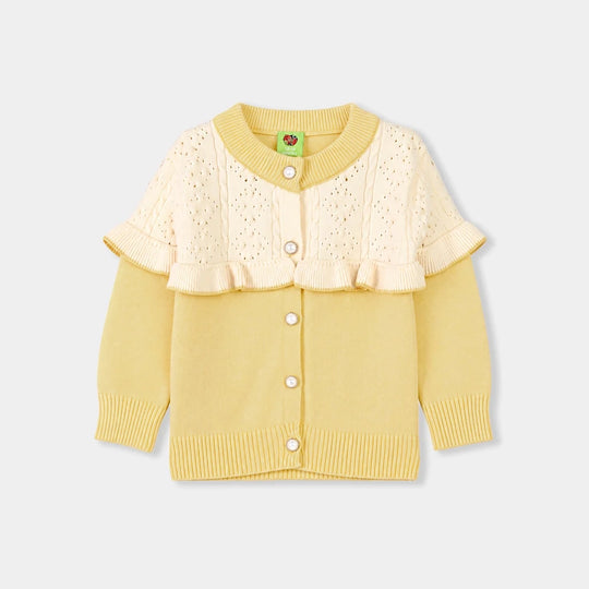 Infant Girls Acrylic Co-ord Set-Daisy-Yellow