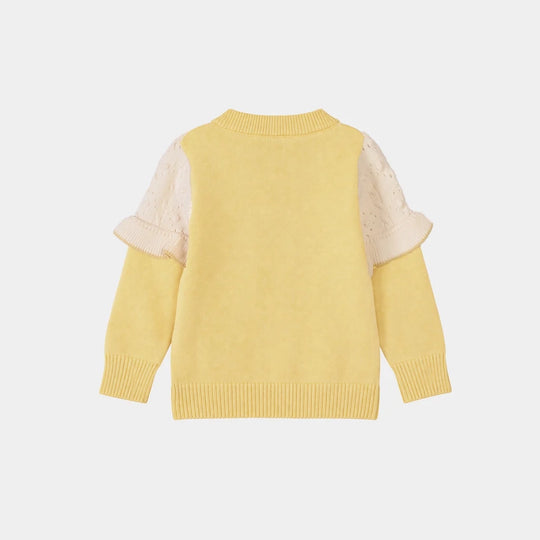 Infant Girls Acrylic Co-ord Set-Daisy-Yellow