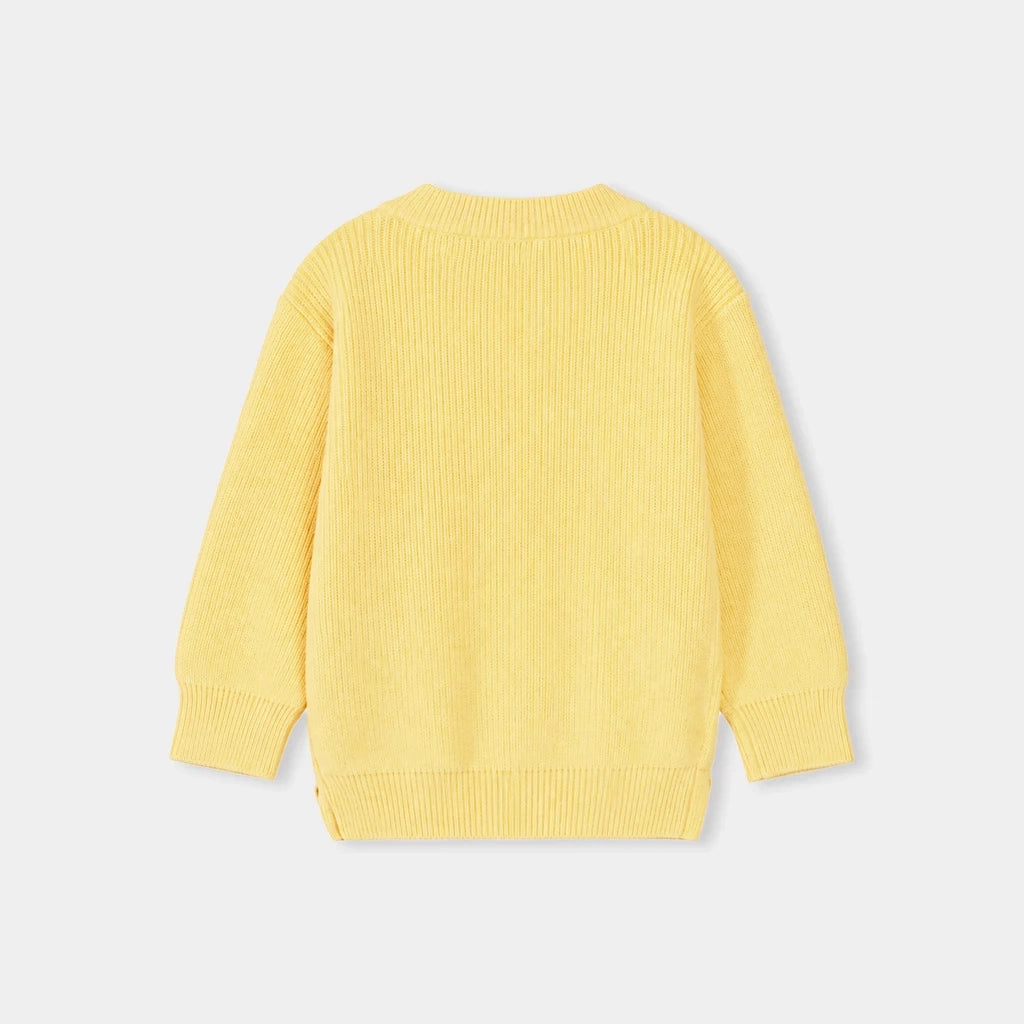 Infant Girls Acrylic Sweater-Sunshine Bloom-Yellow