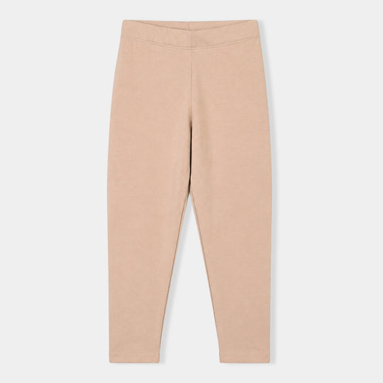 Girls Cotton Jersey Tights Basic Brown
