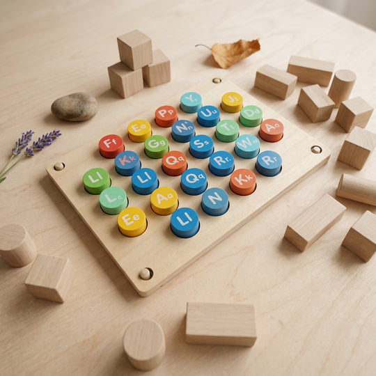 Educational Wooden Alphabet Memory Matching Game for Kids