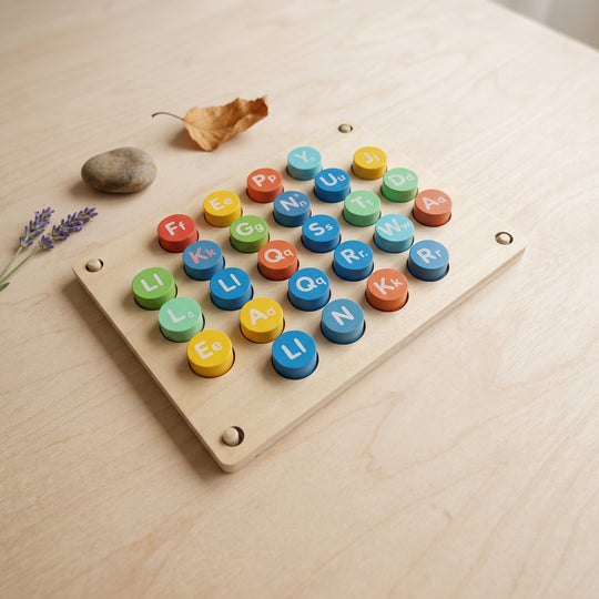 Educational Wooden Alphabet Memory Matching Game for Kids