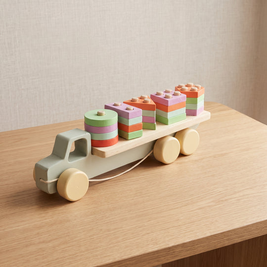 Educational Wooden Stacking Pull Toy for Kids