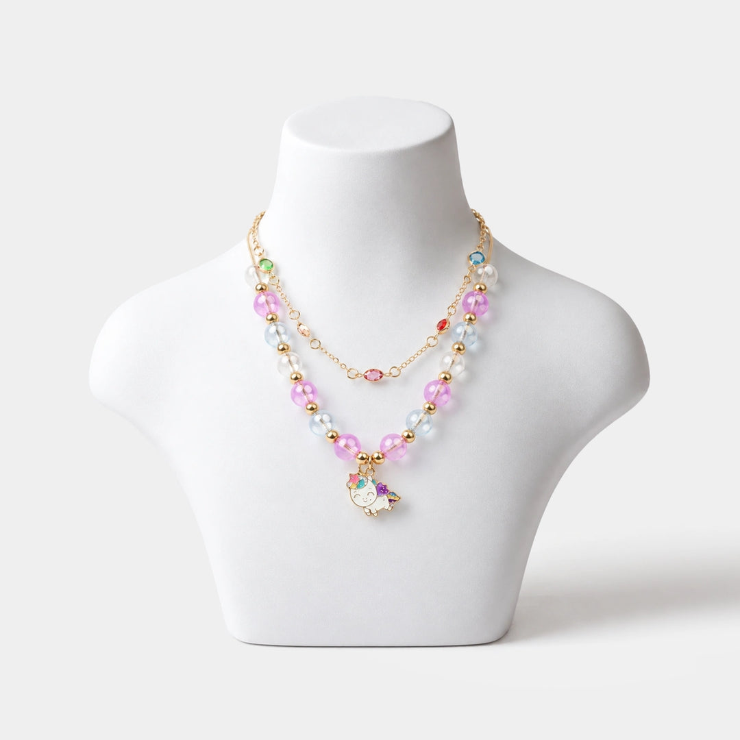 2-in-1 Chain Beads Pendant Necklace