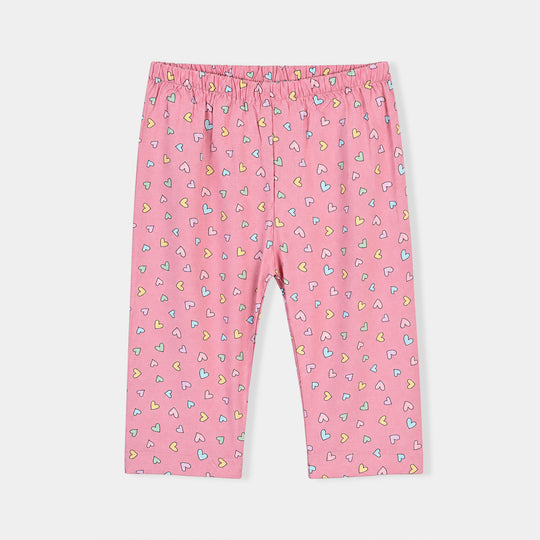 Infant Girls Linen Viscose Nightwear-Multi Hearts-Pink