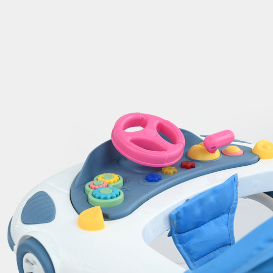 Baby Walker with Steering Wheel Toy Bar